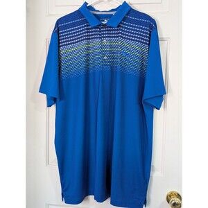 Puma Golf Polo Shirt Mens XL HGC Dry Cell Royal Blue Color Stripes Stretch Logo